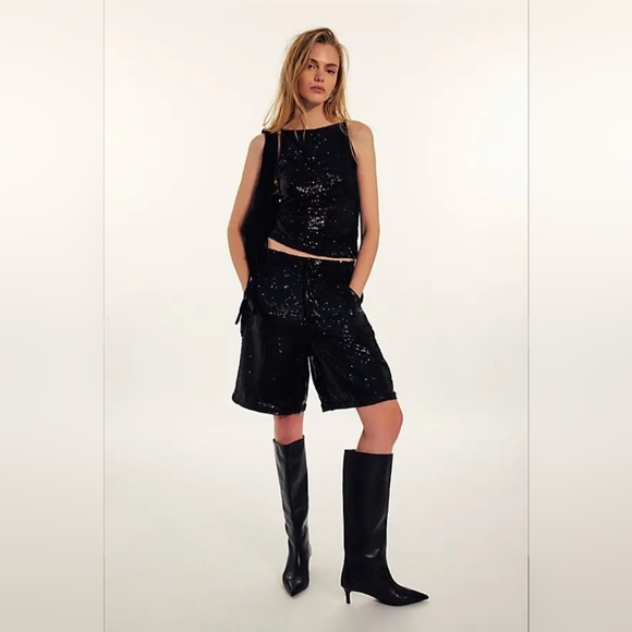 Free People Eclipse Sequin Shorts - Picture 2 of 3